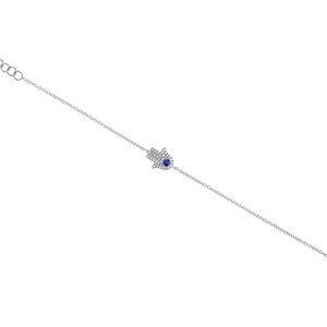 Dazzling 14k white gold  Bracelet with Blue sapphire & natural diamonds